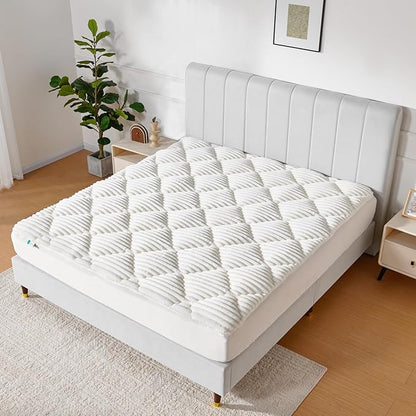 Novilla California King Mattress Topper - Cloud-Like Softness Mattress Pad with Plush Flannel, Electric Blanket Alternative for Cold Sleepers, Deep Pocket 8-21 Inch, Machine Washable