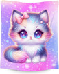 Girls Blanket - Cat Blankets for Kids Toddler - Gifts for Cat Lovers - Plush Cozy Cute Samll Throws (40"x50")
