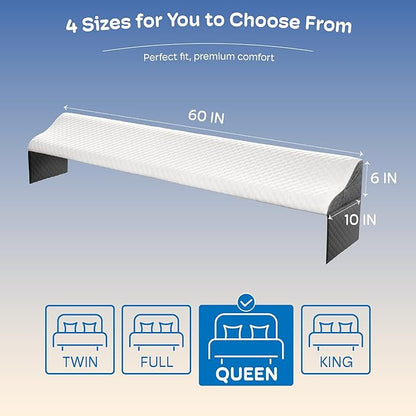 Queen Size Bed Wedge Pillow Headboard, Pillow Wedge for Headboard Gap(0-8"), Mattress Gap Filler Wedge, Stop Items Falling and Get Quality Sleep,Ergonomic Design, Non-Slip, Breathable(60"X10"X6")