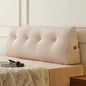 Z-hom Full Headboard Pillow, Triangular Wedge Reading Pillow for Bed or Sofa, Ergonomic Backrest Cushion for Sitting Up, Reading or Relaxing, with Side Pocket，Removable Washable Cover,Beige Cream