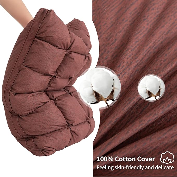 YOUR MOON Soft Pillows Standard for Sleeping, Support Bed Pillows, Fluffy Down Alternative Pillow, Luxury Hotel Gel Standard Pillows for Side Sleeping (Brown)