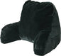 Plush Faux Fur Backrest Reading Bed Rest Pillow with Arms and Pockets for Sitting in Bed Couch Sofa, Back Support Wedge Cushion with Removable Cover, 20" x 18" x 17", Black