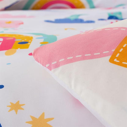Holawakaka Boho Rainbow Full Comforter Set with Sheets, 5-Piece Bohemian Love Heart Star Bedding Set for Girls & Women -Super Soft Microfiber Kids Teen-Girls Reversible Bed-in-a-Bag