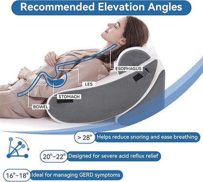 Wedge Pillow Set for After Surgery, 5 PCS Bed Wedge Pillow for Sleeping with Seat, Memory Foam Orthopedic Back Pillow for Pain Relief and Acid Reflux, Adjustable Post Surgery Pillow Grey