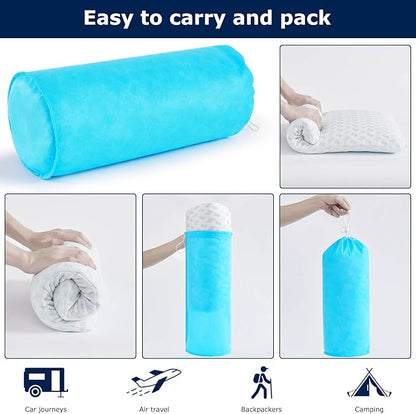 Ultra Thin Pillows 2-Pack 2.75" Cooling Memory Foam Pillows for Stomach Sleeping, Gel Infused Slim Pillow for All Sleepers,Travel Pillow Bed Pillow with Washable Cover, Standard Size Set of 2