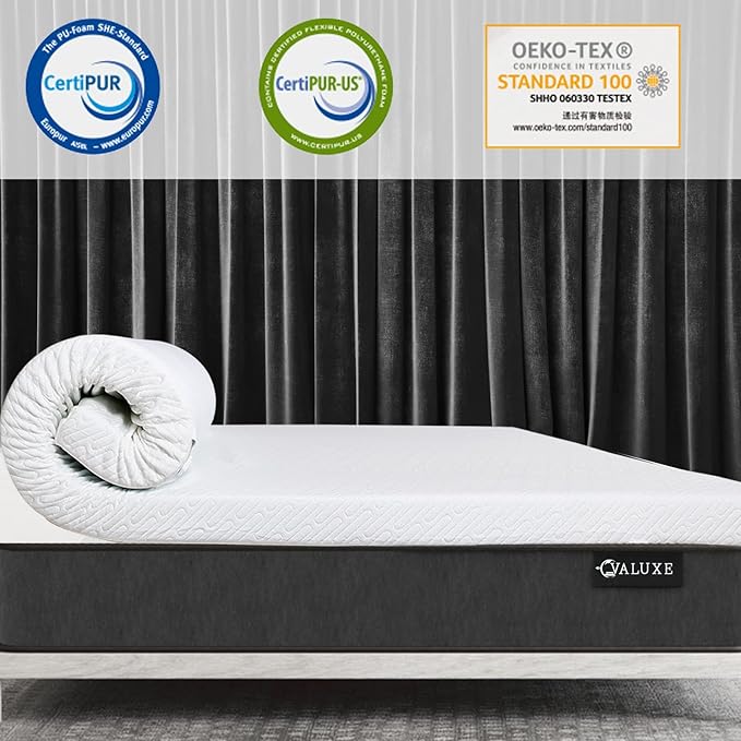 3 Inch Gel Memory Foam Mattress Topper King Size High Density Cooling Pad Pressure Relief Bed Topper (with Removable & Bamboo Cover)