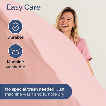 Twin XL 4 Piece Sheet Set - Comfy Breathable & Cooling - Ultra-Soft Hotel Luxury Bedding Set w/ 8-16 Inch Deep Pockets - 1 Flat & 1 Fitted Sheet & 2 Pillowcases - Wrinkle Free & Easy Care - Baby Pink