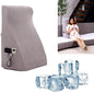 Bed Reading Pillow - Sofa Bed Wedge Pillow - Post-Op Recovery Backrest Pillow - Working Lumbar Support Reading Pillow with Removable Pillowcase Light Grey 27x20x12in