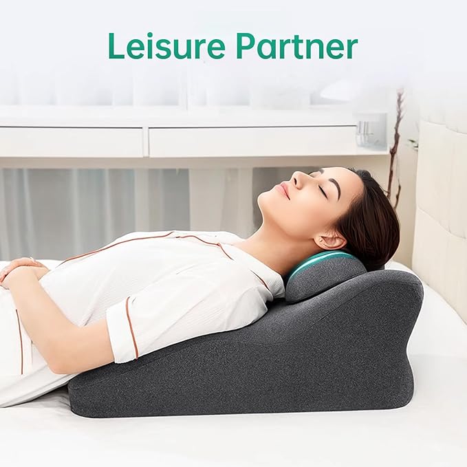 Reading Pillow for Prone, Lying and Sitting in Bed, Wedge Pillow for Headboard, Ergonomic Memory Foam Bed Wedge Pillow for Chin & Back Support, Ideal for Massage and Sleeping - Gray
