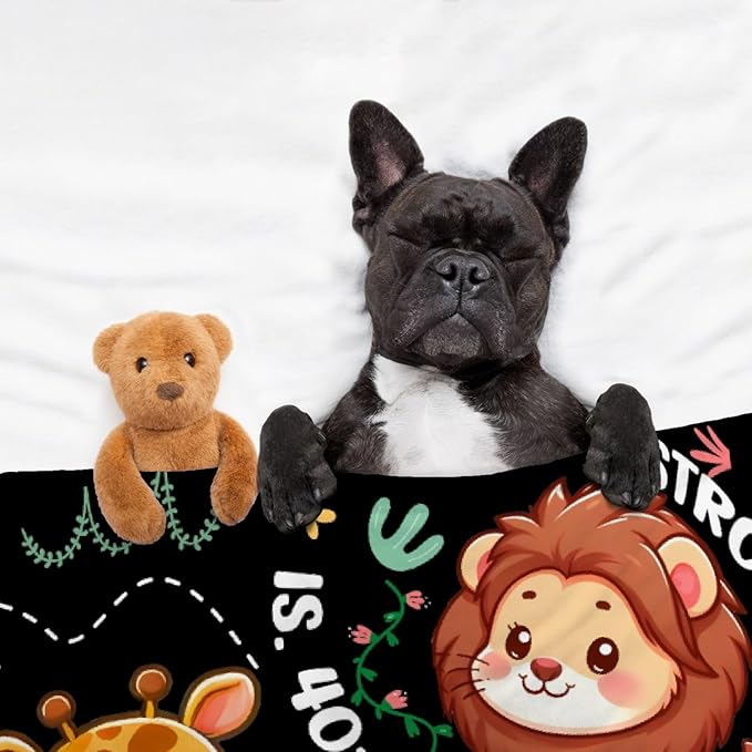 Bible Verse Blanket, Christian Gifts, God Says I am Blankets,Giraffe Lion Koala Elephant Print Animal Blankets, Cute Religious Baptism Gift for Son,Animals Lover Room Bed Decoration, 60"x80"