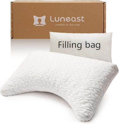 Memory Foam Pillows for Sleeping Adjustable Breathable Bed Pillow for Side, Back, and Stomach Sleepers Washable Pillow Cover Stardust King Size 18x34IN