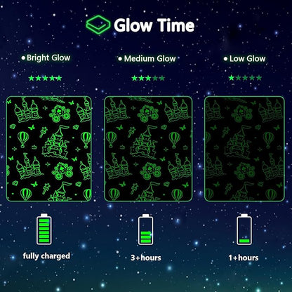 Glow in The Dark Castle Blanket,Castle Gifts Toys for Girls,Birthday Presents Decor for Kids Age 3-14 Year Old Daughter Teen Child Toddler Soft Luminous Christmas Bedroom Throw Blanket 50"x60"