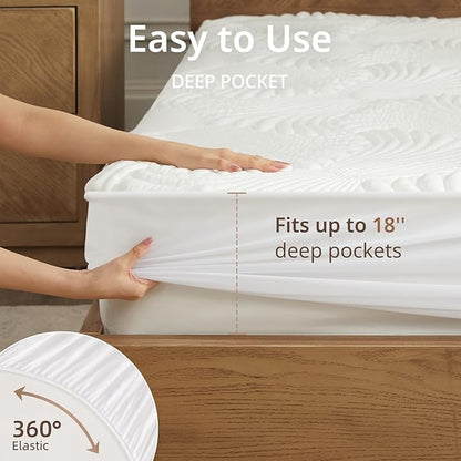 Heated Mattress Pad King, Electric Mattress Pad Bed Warmer with 9 Heat Settings, Memory Function, 1-12 Hours Auto Off, Deep Pocket, Machine Washable, 78"x 80"