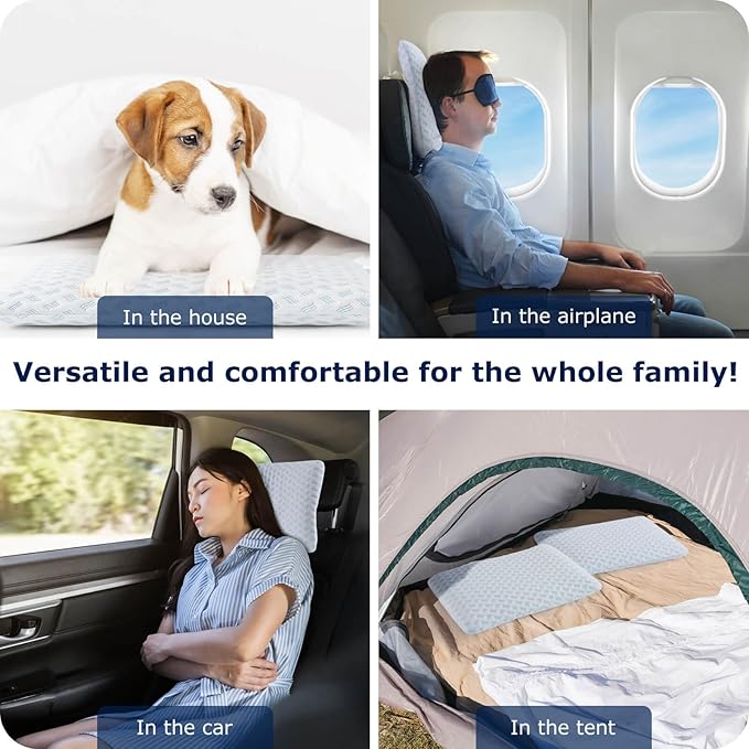Ultra Thin Pillow 2.75" cooling Memory Foam Pillows for Stomach Sleeping, Gel Infused Slim Pillows for Side Back Stomach Sleepers, Travel Pillow, Bed Pillow Neck support, Washable Cover Standard Size