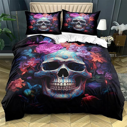 Halloween King Duvet Comforter Sets with 2 Pillowcases for Kids Girls Teens Adult Bedroom Decor,Country Bedding Décor