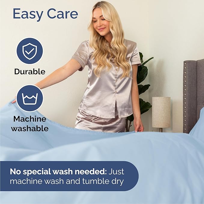 Cal King 6 Piece Sheet Set - Comfy Breathable & Cooling - Ultra-Soft Hotel Luxury Bedding Set w/ 8-16 Inch Deep Pockets - 1 Flat & 1 Fitted Sheet & 4 Pillowcases - Wrinkle Free & Easy Care - Sky Blue