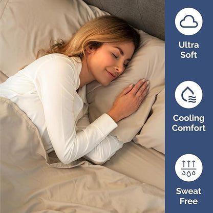 Twin 4 Piece Sheet Set - Comfy Breathable & Cooling - Ultra Soft Hotel Luxury Bedding Set with 8-16 Inch Deep Pockets - 1 Flat & 1 Fitted Sheet & 2 Pillowcases - Cozy, Wrinkle Free & Easy Care - Cream
