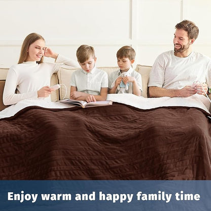 Heated Electric Blanket King Size - 90" x 100" Heating Blanket with Dual Control, 10 Heating Levels & 8 Hours Auto Off, Soft Warm Flannel Blanket, Christmas Birthday Gifts for Senior Grandma