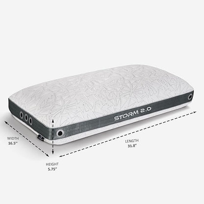 Bedgear Storm Performance Pillow 2.0 – Cooling Bed Pillow for Hot Sleepers, Medium Firm Support for All Sleep Positions – Dual-Sided Comfort, Breathable Air-X Mesh, Washable Ver-Tex Cover, 20” x 36”