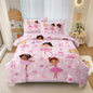 Twin Bedding Set for Girls Kids 5 Pieces Comforter Sets Bed in a Bag Pink Floral Ballerina Bedding Comforter Sheet Set Cute Bedroom Decor