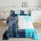 Abstract Comforter Modern Abstract Art Comforter Set for Boys Girls Children Teal Blue Grey Pattern Bedding Set Room Decor Toddler Size Duvet Set 2Pcs