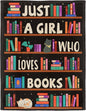 Reading Lover Blanket, Just A Girl Who Loves Books Blanket, Soft Warm Cozy Fleece Throw, Gifts for Girls Women Kids, 40"x50", Black