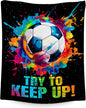 Soccer Gifts for Boys, Soccer Blanket Gift for Sport Lovers, Flannel Throw Blankets for Kids Girls Teens, Sports Decorations for Room Team Player (Colorful, 30x40 Inch)