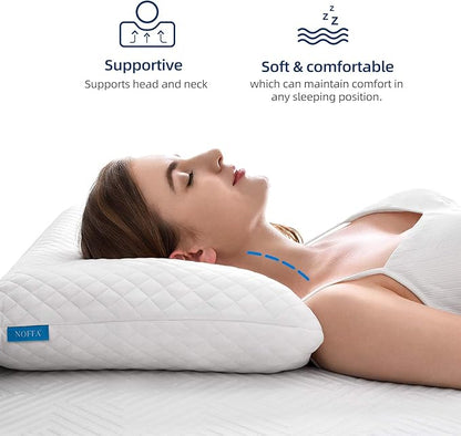 Bouncy Orthopedic Neck Support Pillow for Sleeping, Special Foam Deep Sleep Pillow, Bed Pillow for Side, Back, Stomach Sleepers, Removable and Washable Cover
