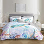 Coastal Bedding Sea Turtle Quilted Set,Mermaid Scale Coral Pattern Bed Set for Toddler Kids Girls Beach Themed Room Decor,King Quilt Bedding Sets with 2 Pillowcases.