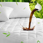 UNILIBRA Queen Mattress Pad Waterproof Rayon Made from Bamboo, Fitted Deep Pocket Mattress Cover fits 6''-25'', Breathable Quilted Mattress Protector, White