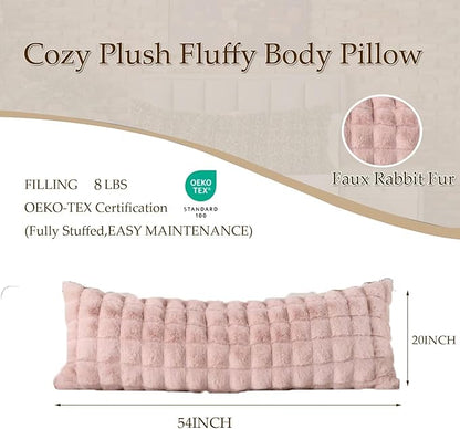 Full Body Pillow 20x54 Inch,Memory Foam Pregnancy Pillow for Side Sleepers,Orthopedic Back Support Maternity Pillow for Women (with Removable Cover)-Pink Chocolate