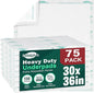 Heavy Duty Underpads 30x36 Inch ,75 Count, Ultra 10 Times More Absorbent Chucks Pads, Tear-Resistant Disposable Bed Pads with Strength Cloth Backing for Adults, Elderly Care