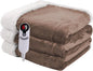 Heated Blanket Electric Blanket Full Size 72''x84'', Soft Flannel Heating Blanket with 1-10 Hour Auto Off - 6 Heat Settings - Machine Washable - Brown