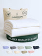 Cloud Scape Linen 100% Cotton 8 Layer Twin Size Muslin Blanket - Breatheable and Soft Winter Blanket for Bed, Couch and Sofa, Oversized Fits up to Twin XL, Best Gift Idea, 68x92, White
