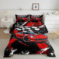 Feelyou Car Bedding Set for Boys Queen Size Racing Sports Car Comforter Kids Extreme Sports Theme Comforter Set Girls Children Bedroom Teens Cool Speed Automobile Decor Bed Duvet Set Soft Lightweight