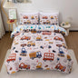 NTBED 5 Pieces Construction Full Comforter Set for Boys Kids Fire Truck Vehicles Excavator Lightweight Microfiber Bedding Sets