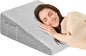 12" Wedge Pillow for Sleeping, Bed Wedge After Surgery, Back Pain Relief, Memory Foam Pillow Triangle Incline Wedge for Back Support, Leg Elevation (Light Grey)