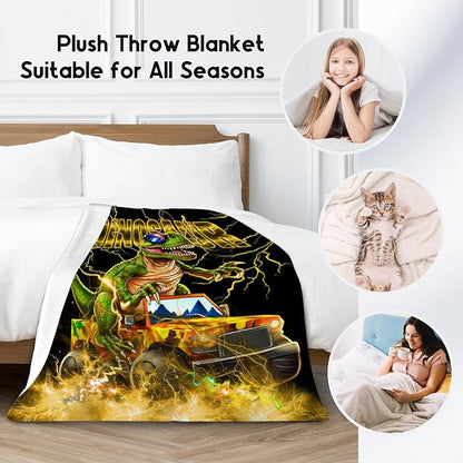Boys Blanket Dinosaur Throw Blankets Gifts for Kids, 30"x40" Lightweight Fluffy Cozy Toddlers Throw for Couch Sofa
