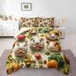 Castle Fairy 3D Guinea Pig Comforter Set Twin Size Kawaii Wild Animal Bedding Set Kids Boys Girls Vegetables Fruit Leaves All Season Quilt Set Cute Wildlife Bedding Comforter Sets,2Pcs