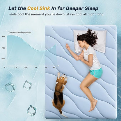 Unikome Ultra Soft Waterproof Queen Size Mattress Pad, Cooling Mattress Protector for Hot Sleepers, 5-Layers Noiseless Washable Mattress Cover with 8"-21" Deep Pocket (Light Blue, 60x80)