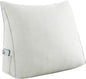 Small Wedge Pillow Headboard Reading Pillow for Sitting Up in Bed Adult Backrest Triangle Bolster Pillow for Couch Daybed Cushion Lumbar Body Support Leg Positioning（Ivory Beige, Small）