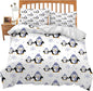 Penguin Bedding Set Cartoon Penguin Animal Theme Comforter Set Covers for Kids Teens Women Penguins Duvet Cover Bedroom Decor Soft Full Size Quilt Cover with 2 Pillowcases