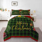 Red Blue Merry Christmas Comforter Set for Kids Boys Girls,Christmas Balls Bedding Set,Vintage Xmas Grid Lattice Duvet Insert King,Happy Holiday Down Comforter with 2 Pillowcases Bedroom Decor