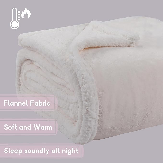 Heated Blanket Electric Blanket Full Size 72''x84'', Soft Flannel Heating Blanket with 1-10 Hour Auto Off - 6 Heat Settings - Machine Washable - White