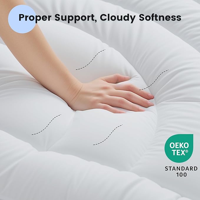 Waterproof Mattress Pad California King, Quilted Fitted Cal King Mattress Topper, Five-Layers Noiseless Mattress Protector Cover with 8"-21" Deep Pocket, Machine Washable, White, 72x84
