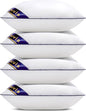 Siluvia Decorative 18x18 Pillow Inserts Set of 4 - Square Throw 18 Pillows with 100% Cotton Cover for Sofa, Couch, and Bed - White