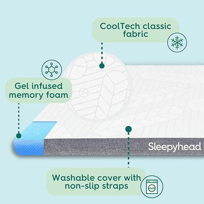 Sleepyhead Twin XL 2 Inch Premium Gel Mattress Topper – Gel Memory Foam Mattress Topper for College Dorm Beds – Cooling, Pressure Relief, Washable Cover, CertiPUR-US Certified (XL Twin 2")