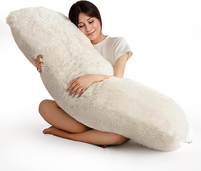 HIGOGOGO Body Pillow for Adults Extra Long Full Body Pillow with Removable Cover and Memory Foam Filling, for Side Sleepers and Pregnancy, Soft Support Pillow, Machine Washable (20x54 Inch)