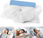 Cervical Neck Pillows with Round Cervical Roll Cylinder Bolster Traction Pillow(2 in 1 Removable) Ergonomic Contour Memory Foam Pillow for Relaxer Neck&Shoulder Pain Relief for Sleepers(White&Blue)