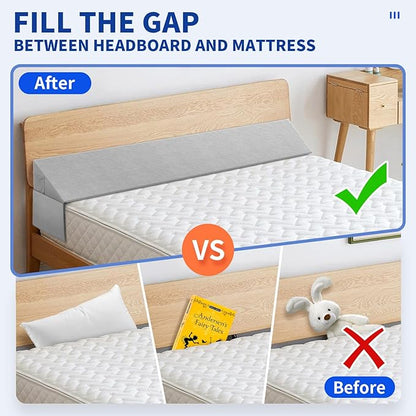 Bed Wedge Pillow for Headboard Gap Filler(40"x6"x10") Twin Size Mattress Gap Filler(0-8") Bed Wedge Between for Your Headboards and Mattress
